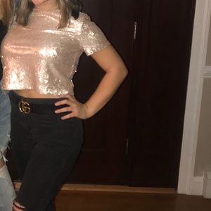 Sparkly champagne NYE shirt